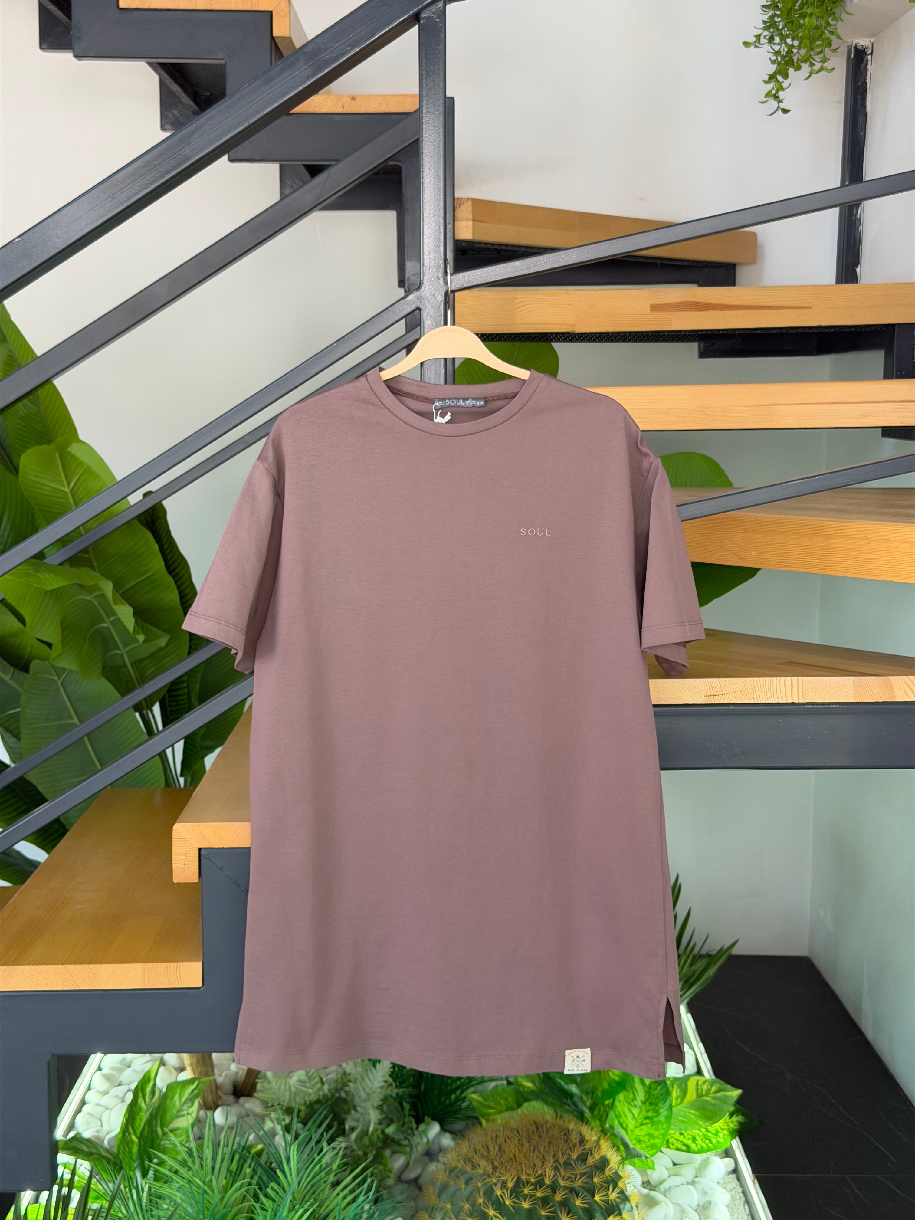 Vizon Renk Kısa Kollu Basic Tshirt