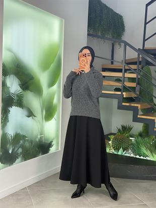 Antrasit Renk Polo Yaka Triko Kazak