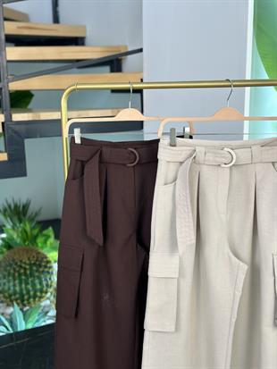 Armine Collection Körük Cepli Pantolon 25Y2823 Kahverengi  