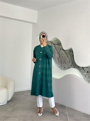 Armine Trend Baklava Desenli Hırka 25YTD4124 Ördek Yeşili