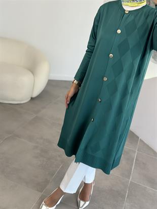 Armine Trend Baklava Desenli Hırka 25YTD4124 Ördek Yeşili