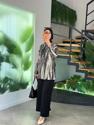 Armine Trend Batik Desenli Takım 26YT627 Siyah