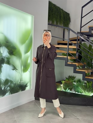 Armine Trend Beli Büzgü Detaylı Kap 26YT501 Kahverengi