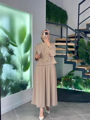 Armine Trend Ceketli Etekli Takım 25YT659 Bej 