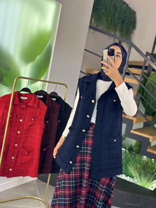 Armine Trend Cepli Tüvit Yelek 25KT516 Lacivert