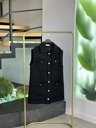 Armine Trend Cepli Tüvit Yelek 25KT516 Siyah