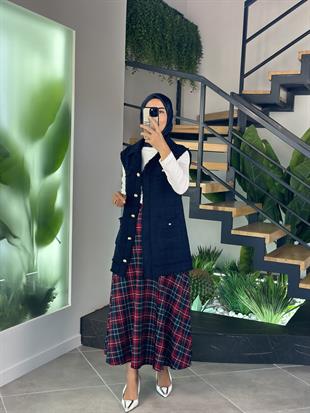 Armine Trend Cepli Tüvit Yelek 25KT516 Lacivert