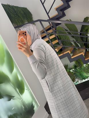 Armine Trend Ekose Desenli Tunik 25KT464 Gri