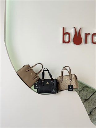 Armine Trend El Ve Uzun Askılı Omuz Çantası ARM170 Vizon AR Baskılı