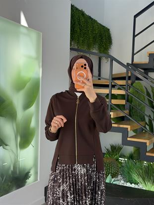 Armine Trend Eteği Leopar Desenli Takım 25KT6100 Kahverengi