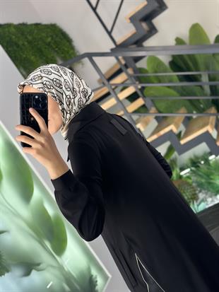 Armine Trend Fermuar Detaylı Ferace 25YT805 Siyah 