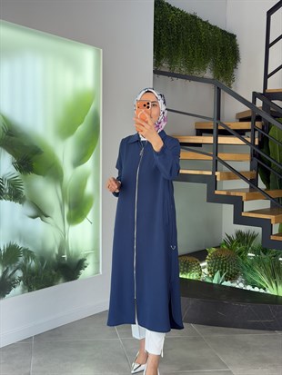 Armine Trend Fermuarlı  Halka Şerit Detaylı Giyçık 26YT502 İndigo