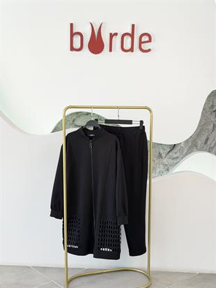 Armine Trend File Garnili Pantolonlu Takım 25KT693 Siyah