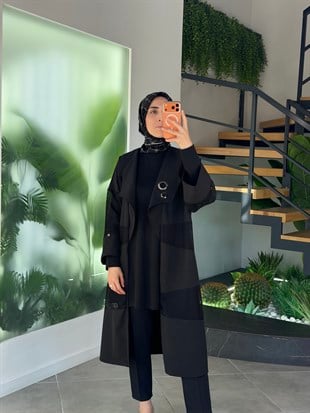 Armine Trend File Ve Kuş Gözü Detaylı İkili Takım 26Yt669 Siyah