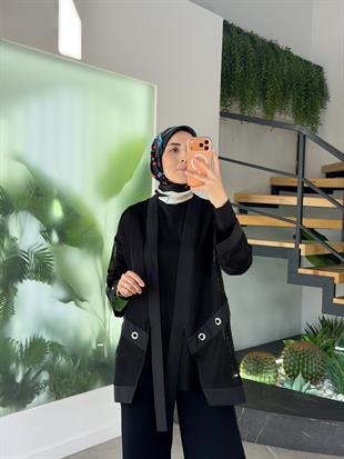 Armine Trend Fileli Ve Kuşgözü Detaylı İkili Takım 26YT670 Siyah