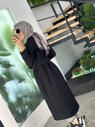 Armine Trend Gold Fermuarlı Kapitone Kap 25YT811 Siyah