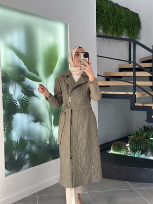 Armine Trend Gold Fermuarlı Kapitone Kap 25YT811 Haki