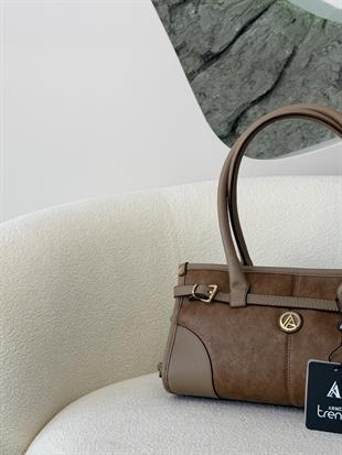 Armine Trend Kemer Detaylı El Ve Omuz Çantası ARM176 Vizon