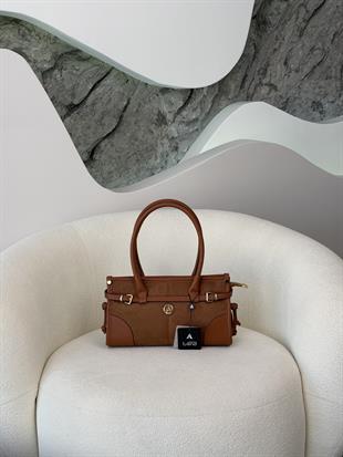 Armine Trend Kemer Detaylı El Ve Omuz Çantası ARM176 Taba