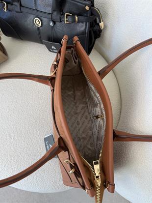 Armine Trend Kemer Detaylı El Ve Omuz Çantası ARM176 Taba