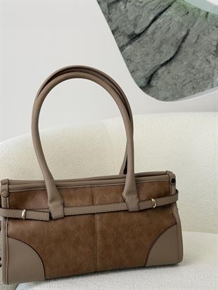 Armine Trend Kemer Detaylı El Ve Omuz Çantası ARM176 Vizon