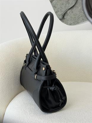 Armine Trend Kemer Detaylı El Ve Omuz Çantası ARM176 Siyah