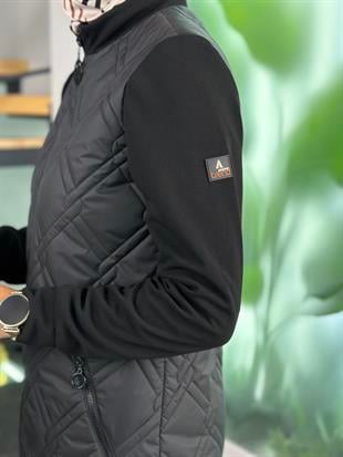 Armine Trend Kolları Örme Krep Kapitone Kap 25YT553 Siyah