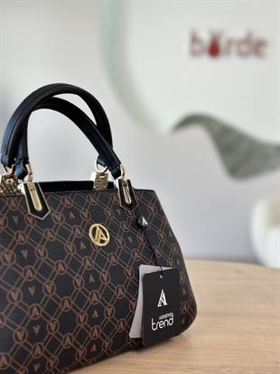 Armine Trend Logolu El Ve Omuz Çantası ARM113-3 Siyah