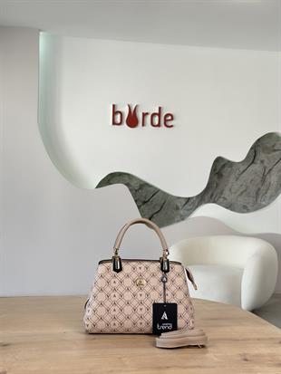 Armine Trend Logolu El Ve Omuz Çantası ARM113-3 Bej