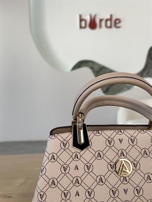 Armine Trend Logolu El Ve Omuz Çantası ARM113-3 Bej