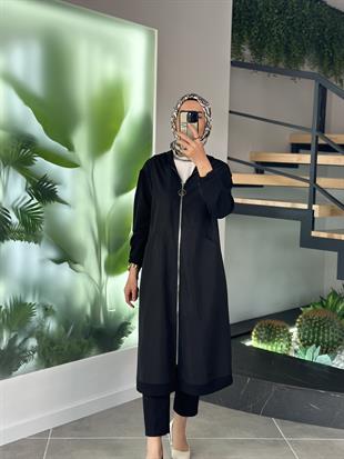 Armine Trend Paraşüt Kumaş Garnili Kap 25YT520 Siyah  