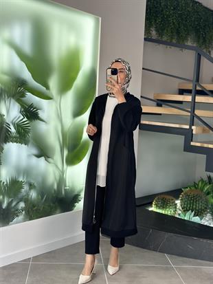 Armine Trend Paraşüt Kumaş Garnili Kap 25YT520 Siyah  