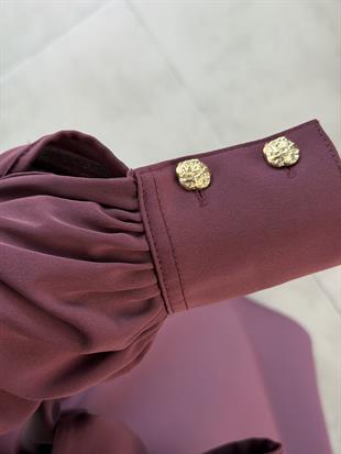 Armine Trend Seyyar Kemerli Krep Elbise 26YT904 Mürdüm