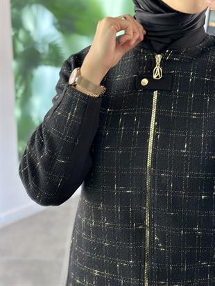 Armine Trend Simli Tüvit Ceketli Takım 25KT612 Siyah