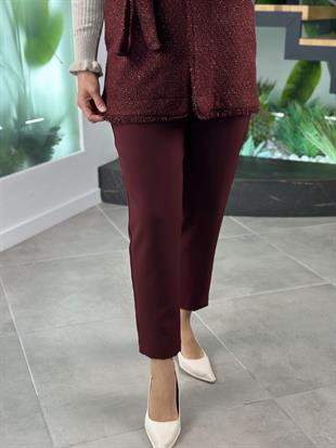 Armine Trend Simli Tüvit Yelekli Takım 25KT638 Bordo