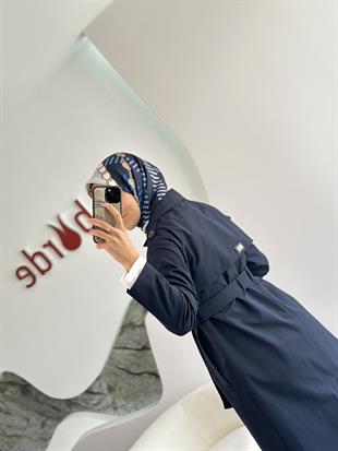Armine Trend Seyyar Kemerli Trench 25KT725 Lacivert