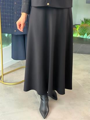 Armine Trend Tüvit Ceketli  Etekli Takım 25KT651 Siyah