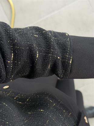 Armine Trend Tüvit Ceketli  Etekli Takım 25KT651 Siyah