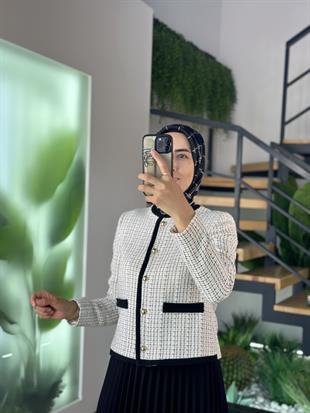 Armine Trend Tüvit Ceketli Takım 25KT630 Ekru   