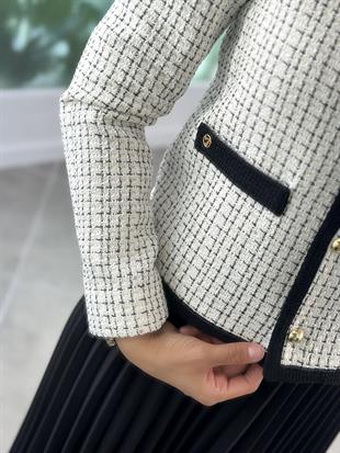 Armine Trend Tüvit Ceketli Takım 25KT630 Ekru   