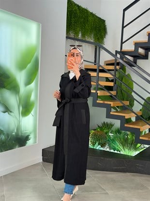 Armine Trend Yaka Büzgü Detaylı Giyçık Kap 26YT513 Siyah