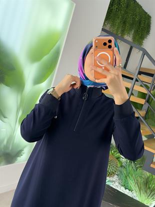 Armine Trend Yarım Fermuarlı Tunik 25KT456 Lacivert