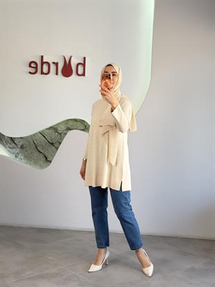 Armine Trend Zebra Desen Merserize Tunik 25YTD4114 Taş