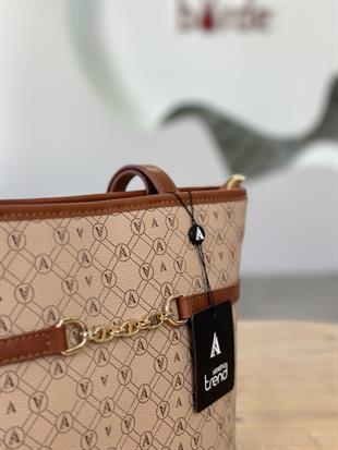 Armine Trend Zincir Detaylı El Çantası ARM155 Vizon