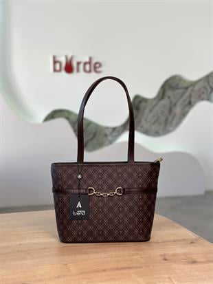 Armine Trend Zincir Detaylı El Çantası ARM155 Kahverengi