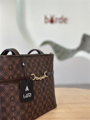 Armine Trend Zincir Detaylı El Çantası ARM155 Kahverengi