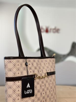 Armine Trend Zincir Detaylı El Çantası ARM155 Bej