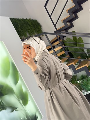 Gri Renk Aura Bağlamalı Tunik Giyçık
