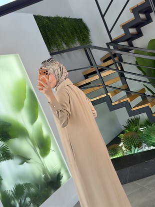 Bej Renk Nervür Detaylı Tensel Giyçık