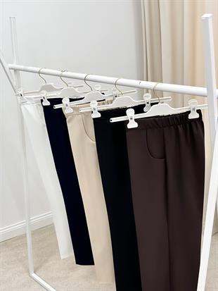 Beli Lastikli Kahve Renk Bol Paça Pantolon